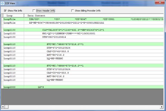 screenshot of EDI Power Reader